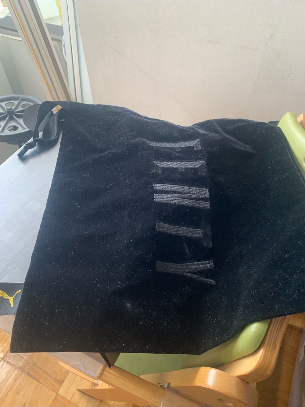 NEW Fenty Beauty Black Velvet Drawstring Empty Bag